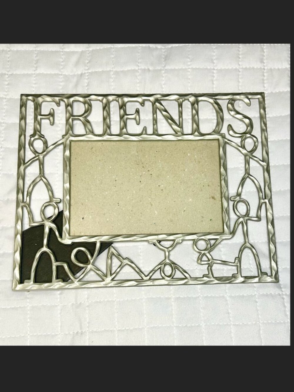 FRIENDS Vintage Twisted Iron Picture Frame with Stick Figure Design